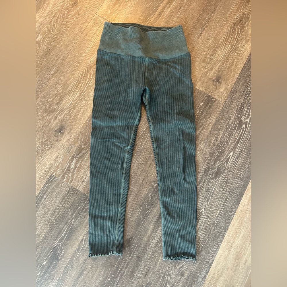 Spiritual Gangster Ribbed Leggings - Forest Green